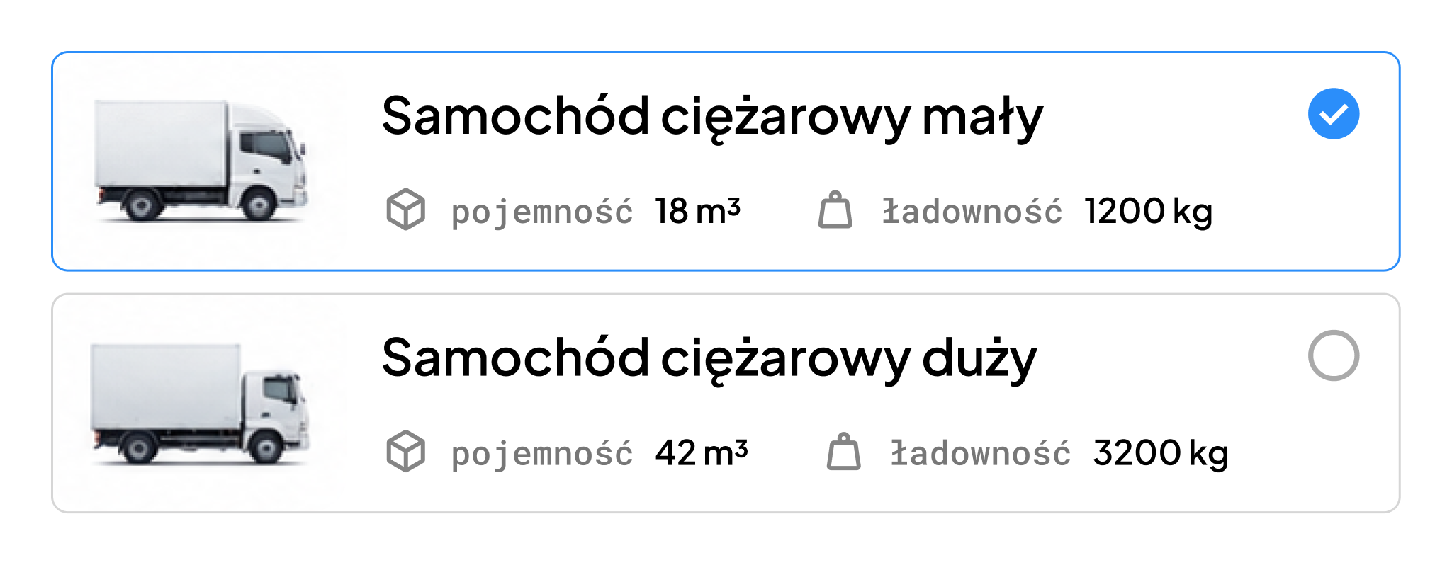 Wybór typu samochodu do realizacji trasy Milo