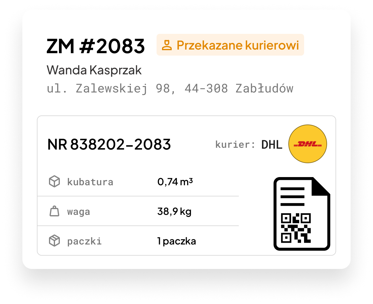 Powiadomienia o statusie zamówienia