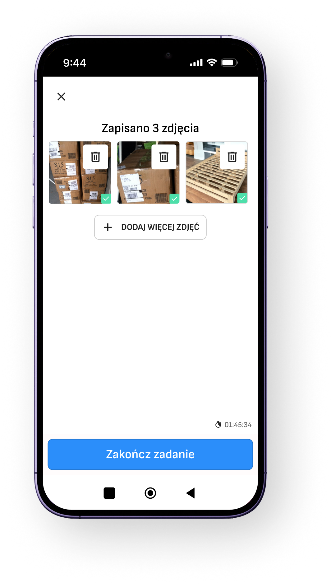 Dodawanie zdjęć zrealizowanej dostawy w aplikacji Milo