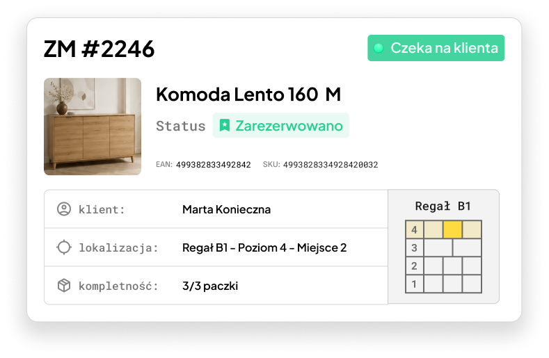 Karta rezerwacji produktu